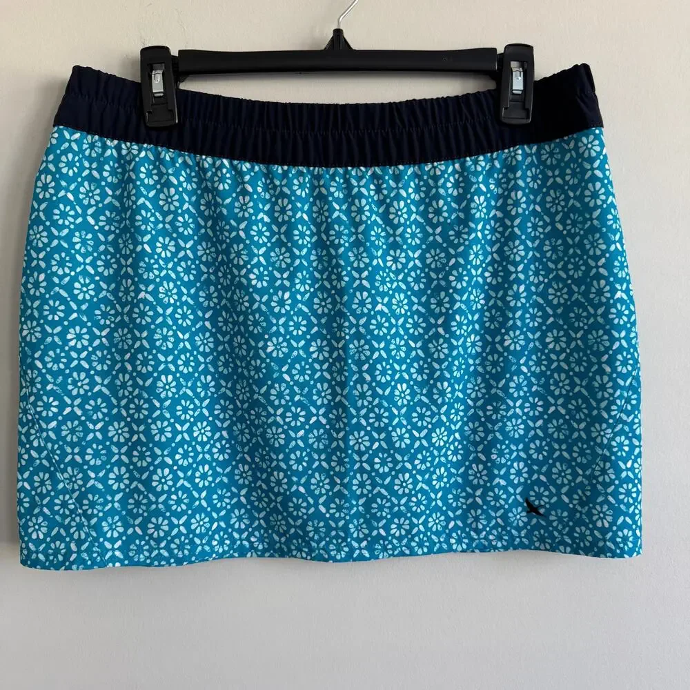 Eddie Bauer Skirt Activewear Outdoor Blue Tile Pull On Elastic Waist M